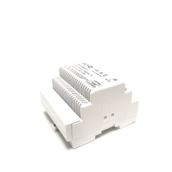 Alimentation à découpage IZYX PSDX2402.75 - 24 Vdc 2,5 A, pose sur rail DIN 5 modules. Protection électronique PTC . Dimension 87,5 x 60 x 93mm.