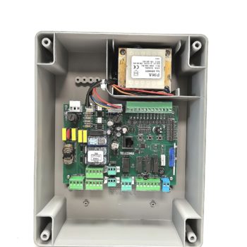 Armoire de commande CARDIN - TELCOMA T600  pour deux moteurs 230V nouvelle génération pré-équipée pour le programmateur PRG LINK.